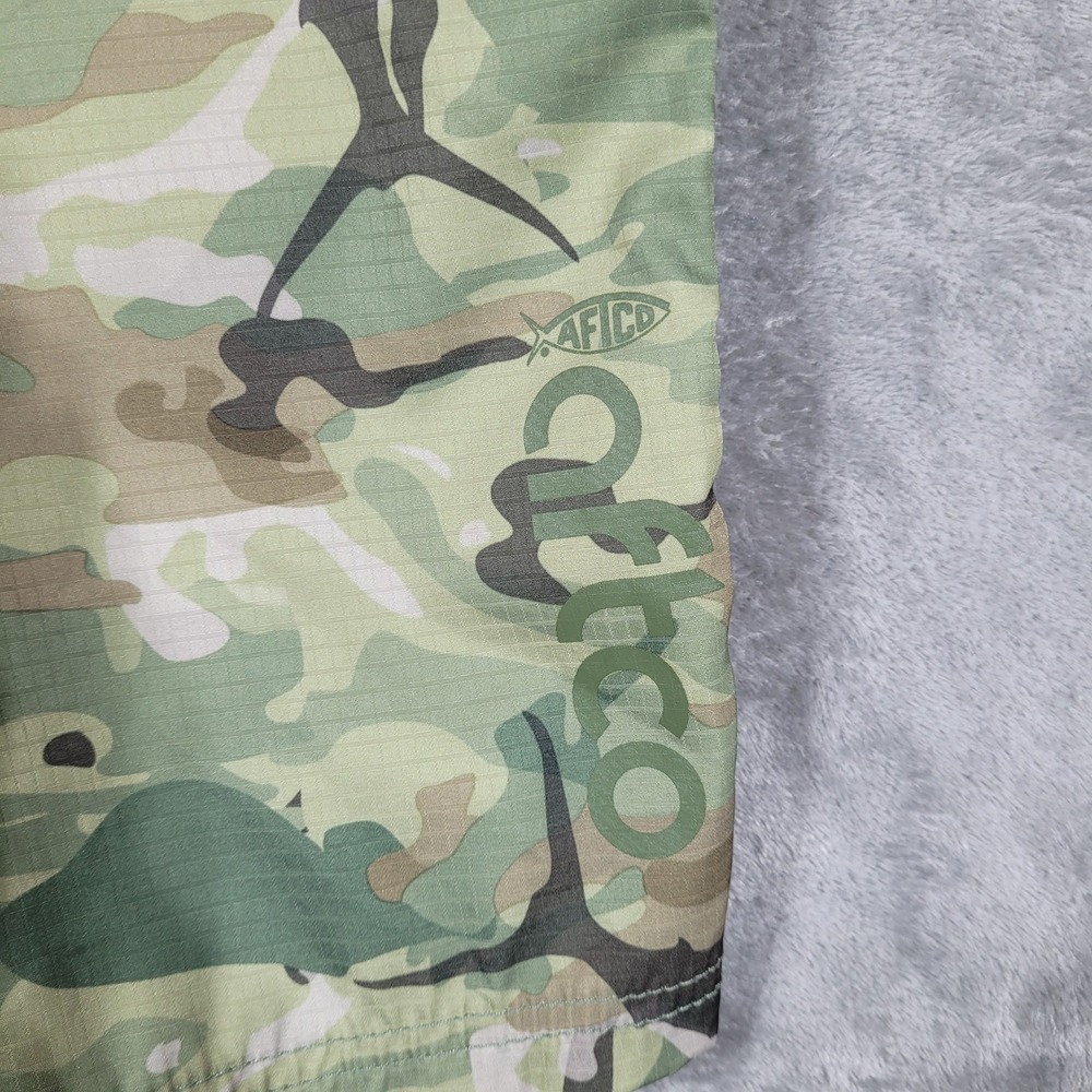 AFTCO TACTICAL FISHING SHORTS MENS 36 CAMO PERFORMANCE CARGO 10" GREEN RIPSTOP - Picture 6 of 9